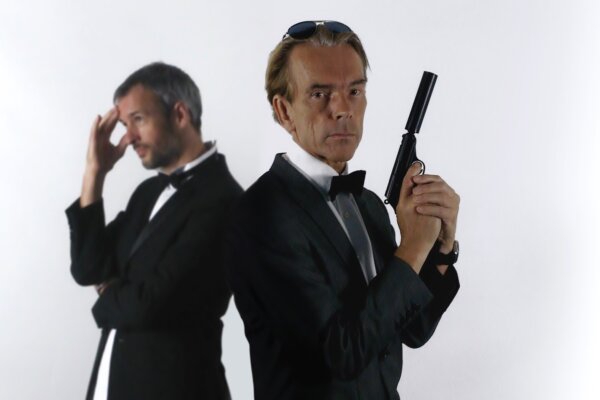 THE OTHER FELLOW - BTS - London_s James Hart (formerly James Bond) and Sweden_s Gunnar Bond James Schäfer in opposing poses