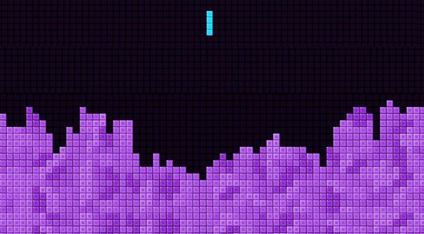 purple tetris like blocks on a black background